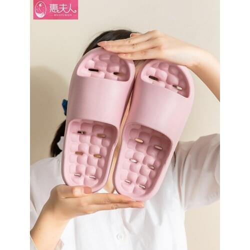 Massage Hollow Out Cool Indoor Slippers Female Summer Antiskid Home Use Toilet Bath Quick-drying Light Without Peculiar Smell