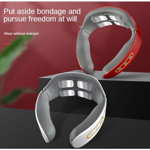 Smart Electric Neck and Shoulder Pulse Massager Kneading TENS Wireless Heat Cervical Vertebra Relax Pain Relief Massage Machine