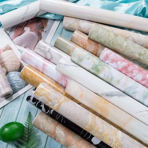 Marble Waterproof Wallpaper Bathroom Kitchen Counter Surface Contact Paper Vinyl Membrane Waterproof Pvc Wall Sticker