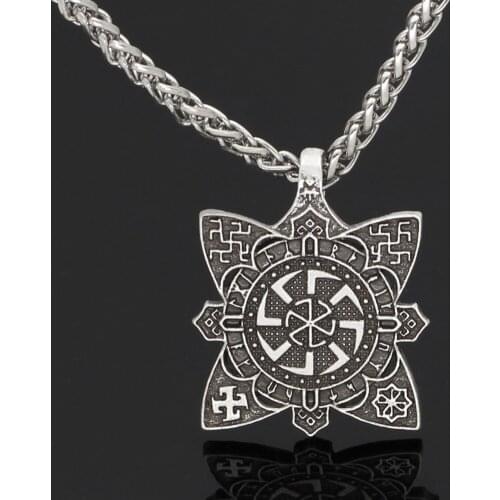 Nostalgia Kolovrat Slavic Pendant Star Of Russia Symbols Amulet Protection Talisman Wicca Charms Pagan Cres Necklaces & Pendants
