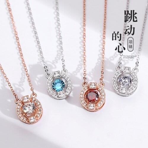2020 new round crystal necklace, girls clavicle chain, Fashion jewelry necklace, Gifts for girls