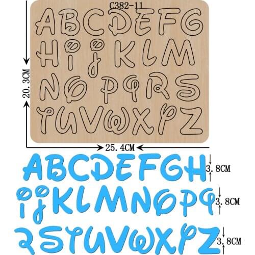 New letter Wooden Die Scrapbooking C382-11 Cutting Dies Multiple Sizes Compatible With Most Die Cutting Machines