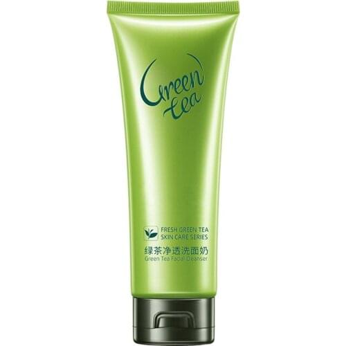 LAIKOU Green Tea Foam Facial Cleanser Deep Cleaning Oil Control Acne Blackhead Facial Treatment Face Wash 120g