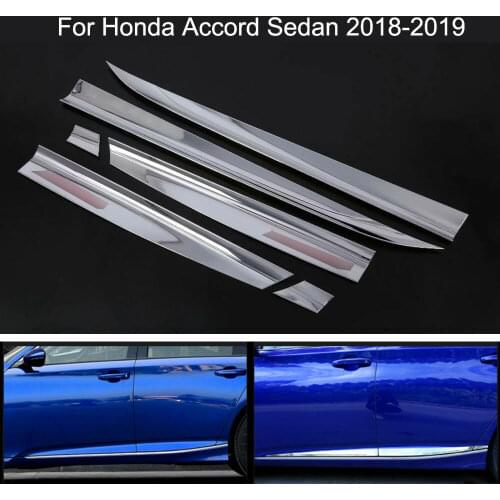 Fit For Honda Accord 2018-2019 Chrome Body door Side Molding Trim sill Cover Guard