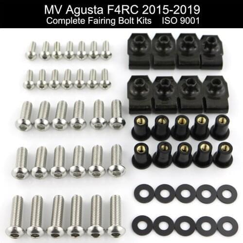 For MV AGUSTA F4RC 2015 2016 2017 2018 2019 Complete Full Fairing Bolt Kit Fairing Clip Rubber Speed Nut Stainless Steel