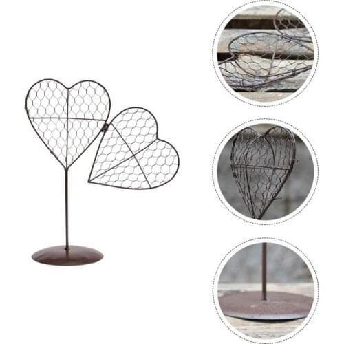 Hanging Flower Pot Stand Heart-Shaped Succulent Flower Pot Decorative Wire Wreath Frame Garden Decorative Flower Stand
