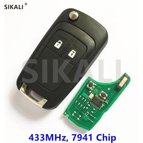 SIKALI 2 Buttons Remote Key for Opel/Vauxhall Corsa D 2007-2014, Meriva B 2010-2014, 95507070, 95507074