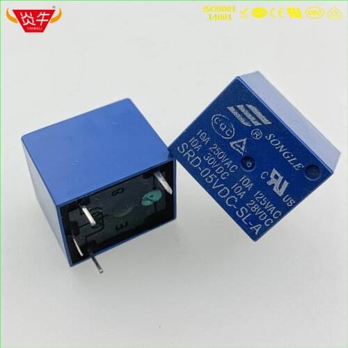 SRD 12VDC SL C 5Pin 10A 250V POWER DC INDUSTRIAL RELAY SONGLE T73 24V 5V G5LA HK3FF G5LB JS1 JQC 3FF HF3FF ORWH NT73 RWH HHC66A
