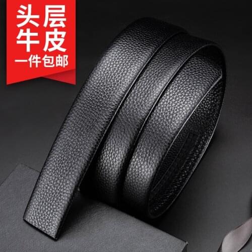 100% belt with body first layer cowhide mens belt leather headless automatic buckle belt mens trousers wholesale