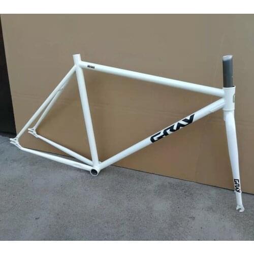 GRAY F12 Fixed Gear Bike Frame CR-MO Steel Racing Bicycle Frameset With Front Fork 700C Headset 30-34mm Seatpost 25.4-27.2mm