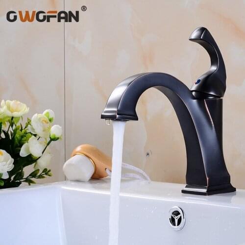 Basin Faucet Balck With Bronze Brass Crane Bathroom Faucets Hot and Cold Water Mixer Tap Contemporary Mixer Tap torneira S79-374