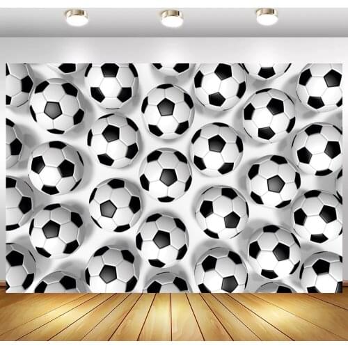 Sports Photography Background Birthday Party Baby Shower Black White Football Backdrop Photocall Photo Studio Photozone Decor