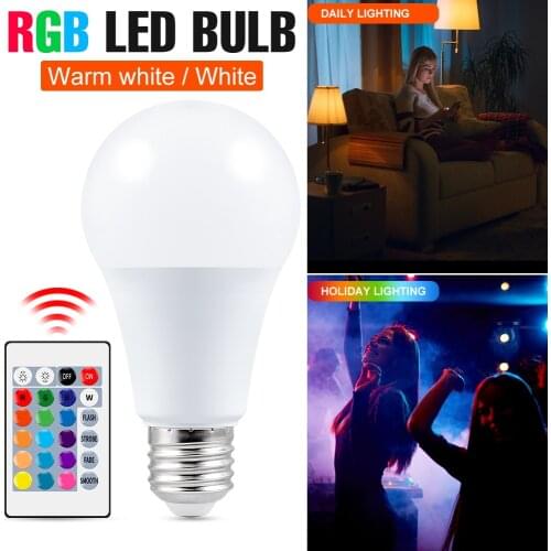 Dimmable Led Lamp E27 RGB Magic Light Bulb 220V Led Smart Control Light 5W 10W 15W Led Color Changing Lamp Home Decor Spotlight