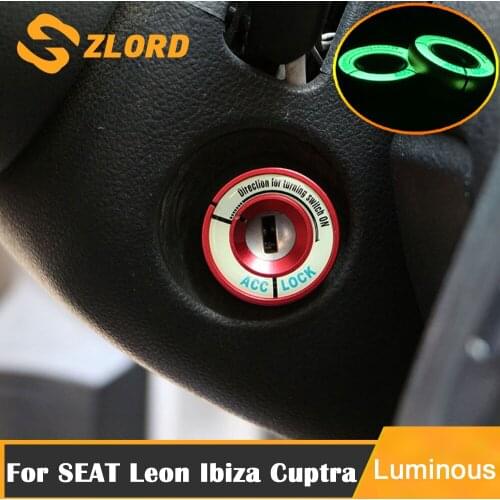 Luminous Lgnition Switch Cover Key Switch Decoration Ring For SEAT Leon Ibiza CUPTRA Accessories