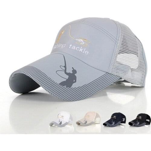 Outdoor fishing Hat Man Fishing Hats Anti-UV Protection Caps Mesh For Men Breathable Adjustable Embroidery Grid Cap Sunshade
