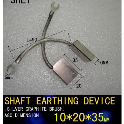 SHAFT EARTHING DEVICE,SILVER GRAPHITE BRUSH,A80,DIMENSION:W-20MM X L32MM,THICKNESS-10MM