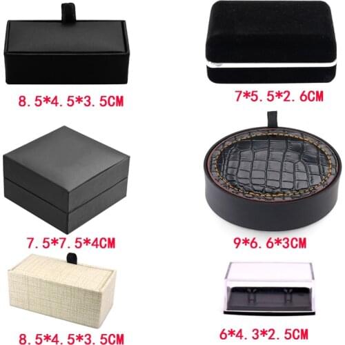 Hot Sale Cufflinks Box 6 styles Gift Box Gemelos New Storage Boxes Jewelry Cuff links Case Craft Badge Box Jewelry case