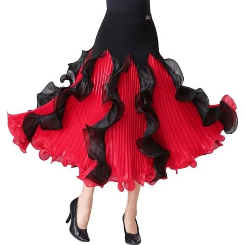 DOUBL adult women ballroom dance skirt waltz tango foxtrot everning dress long skirt dance skirt stage performance practise