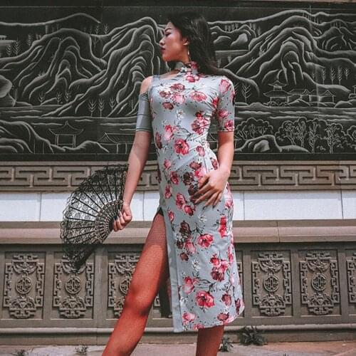 2020 Latin Dance Dress Women W489 Half Sleeve Floral Performance Costume Dancing Cloth Belly Chacha Ballroom Dresses