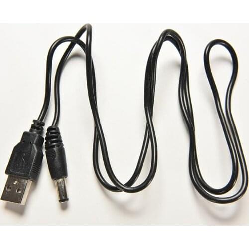 1 Pcs Black USB 2.0 to DC 5.5mm X2.1mm 80cm USB to Power Cord Cable Wire Electronic Data Line Accessories