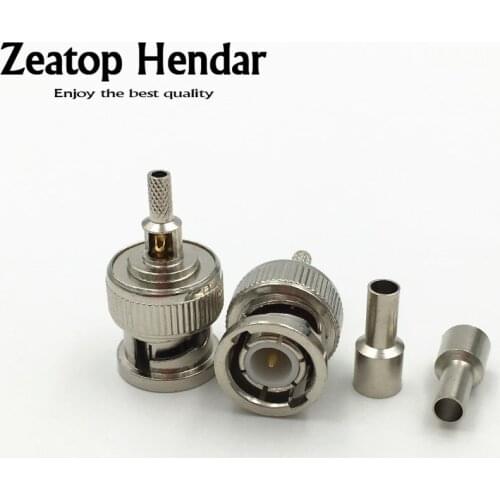 10Pcs Brass BNC Male Plug Window Crimp for RG316 RG174 RG179 LMR100 RF Coaxial Cable BNC Solder Adapter Connector