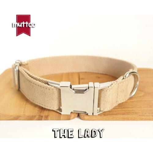 10pcs/lot MUTTCO wholesale homemade characteristic dog collar THE LADY light brown 5 sizes crumby nylon dog collars UDC027