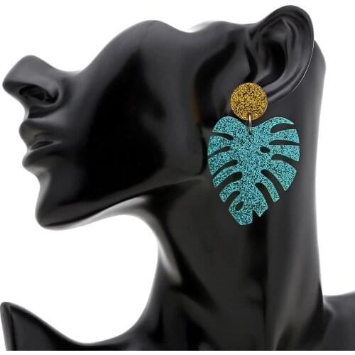 2 pairs/pack Creative Leaf Resin Multilayer Earrings Female Autumn Bohemian Style High Quality Valentines Day Jewelry Gift