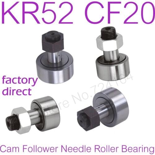 2 PCS Free shipping KR52 CF20 track needle roller bearing Stud Type Cam Follower Roller Bearings curve roller bearings