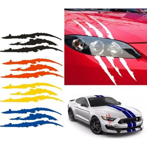40cmX12cm Car Sticker Monster Claw Scratch Stripe Marks Headlight Decal Stickers