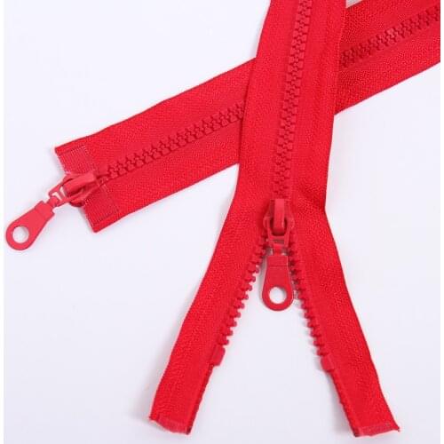 Sewing accessory #5 resin double slider zipper garment coat zipper 70cm two-way separating zipper long zipper with puller