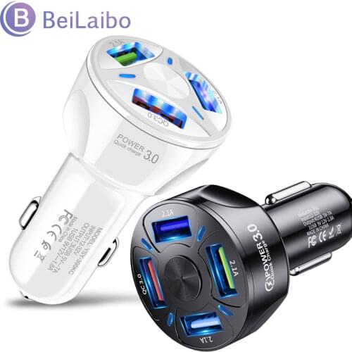 Fast Car USB Charger 7A 4 port Quick Charge 3.0 4.0 Universal Fast Charging For iphone 11 Pro Samsung a31 Car Cigarette Adapter