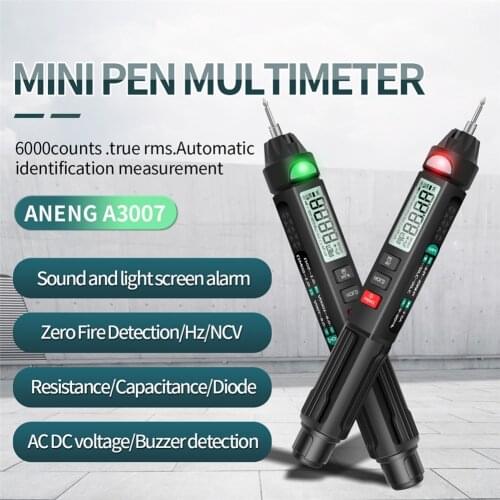 A3007 A3008 Digital Multimeter Pen Type Intelligent 6000 Counts Non Contact AC/DC Voltage Resistance Diode Handheld Tester Tools