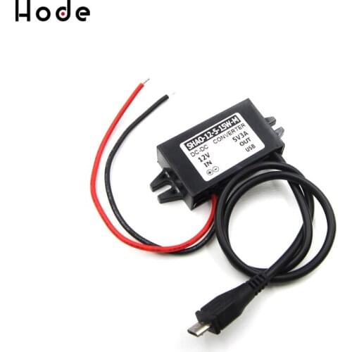 DC-DC Car Power 12V to 5V 3A 15W Converter Module Micro USB Step Down Power Output Adapter Low Heat Auto Protection