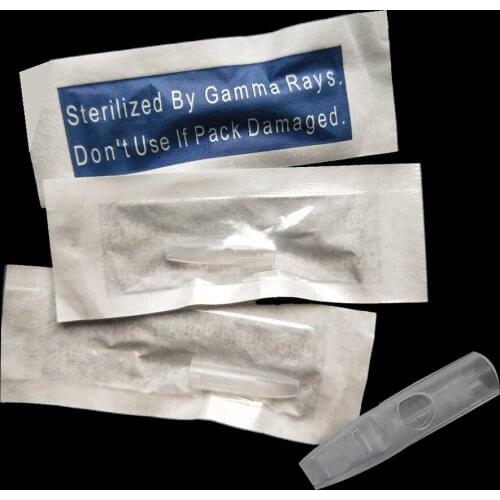 50pcs Drangon/Mosaic/Merlin Tattoo Machine Flat Needles Tips 3F/4F/6F Needles Cap For Permanent Makeup