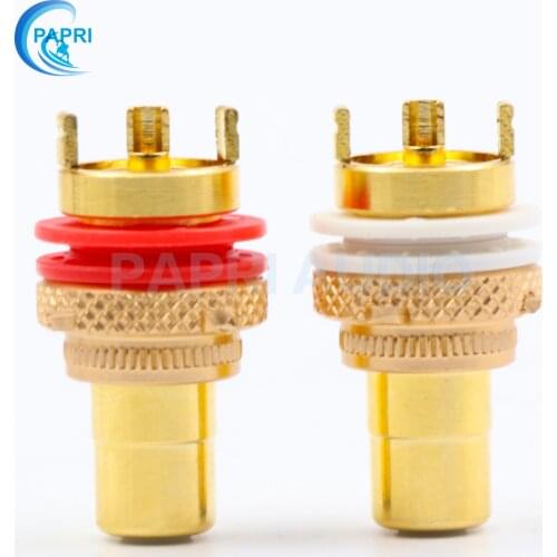EIZZ EZ-107 24K Gold Plated Female RCA Jack RCA Signal Socket Connector Lotus Seat HIFI DIY Amplifier Sound Tube Accessory Amps