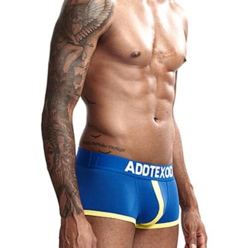 Fashoin Mens Cotton Underwear Boxer Shorts Sexy Bikini Panties 3D Cropped U Convex Boxers Mens Underpants