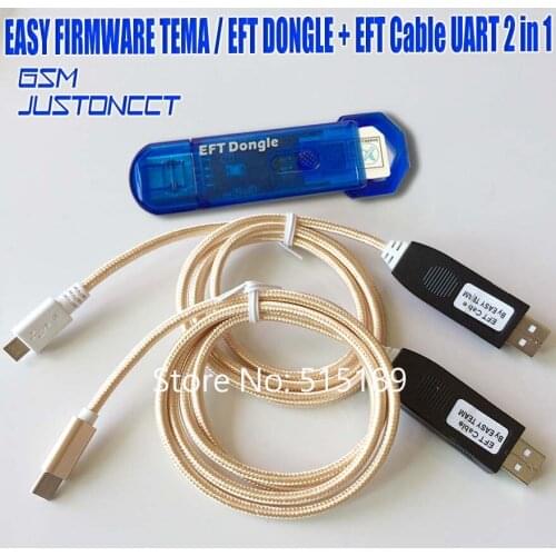 Gsmjustoncct 2019 Newest 100% Original EASY FIRMWARE TEMA / EFT DONGLE + EFT Cable UART 2 in 1
