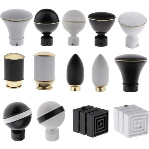 Metal Iron Window Curtain Rod End Unique Design Drapery Pole Drape Rod Finals Head Cap Finials Fit for Home Office