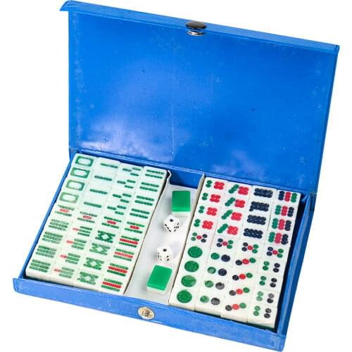 Mini Mahjong Simple Printing Version Chinese Family Party Table Board Game Portable Travel Antique Not Sculpture Mahjong Set