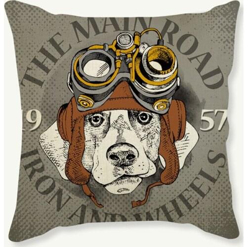 Fashion Pet Dog Pattern Cushion Throw Pillows Animal Dog Funny image Cotton Linen Home Decoration Children Room Sofa Pillowcase