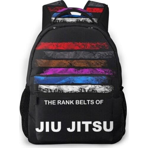Men Backpack Bjj Belt Rank Backpacks Traveling Bolso Hombre Jiu Jitsu Anime Young School Bags Kids Book Bag