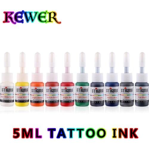 KEWER 5ML/Bottle 5Colors 7Colors 10Colors Tattoo Pigments Ink Practice Tattoos Body Painting Beauty Art Tattoo Ink Set