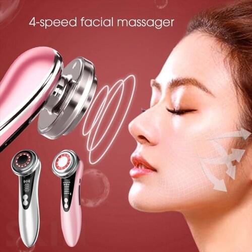 Newly Beauty Instrument LED Photon Skin Care Tool Radio Frequency Face Lift Massager Facial Cleaning Tighten Device