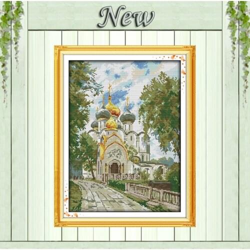 The new convent scenery home decor painting Counted printed on fabric Cross Stitch Needlework kits DMC 14CT 11CT Embroidery Sets
