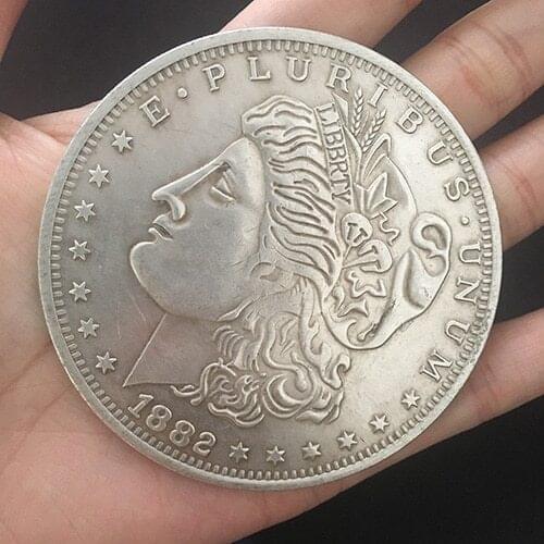 Jumbo Copper Morgan Dollar (7cm) Coins Magic Stage Magic Tricks Funny Close Up Stage Magia Illusion Gimmick Props Accessories