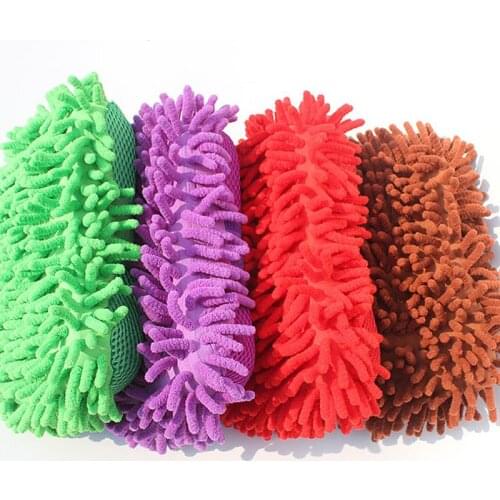 Large Ultrafine Fiber Chenille Anthozoan Car Wash Gloves Soft Coral Mitt Car Cleaning Anti-scratch Wax Detail wash Sponge Brush