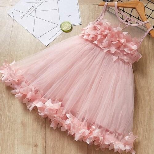 Baby Girls Dresses Sweet Princess Dress White Pink Lace Flower Girls Wedding Birthday Dress Summer Girls Clothing