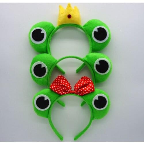 Kids Girls Adult Animal Green Frog Prince Headband Headwear Party Costume Cosplay Headbands Halloween Christmas