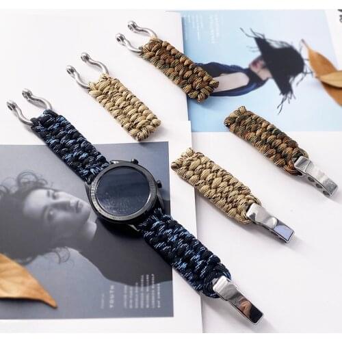 20mm 22mm Umbrella Rope Braided Strap for Huawei Watch GT2/2 pro 42mm 46mm Sport Bracelet for Huawei Watch 2/2e Nylon Watchband