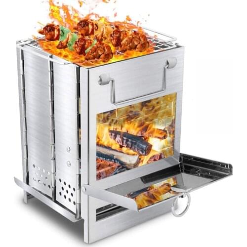 Foldable Outdoor Barbecue Grill Easy Assemble Portable Stainless Steel Charcoal Net BBQ Stove Tool For Activities Party Camping